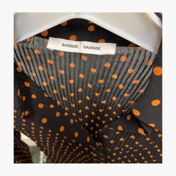 SAMSOE SAMSOE DOTTED PLEATED MATHILDE LONG SLEEVED BLOUSE - Picture 5 of 6